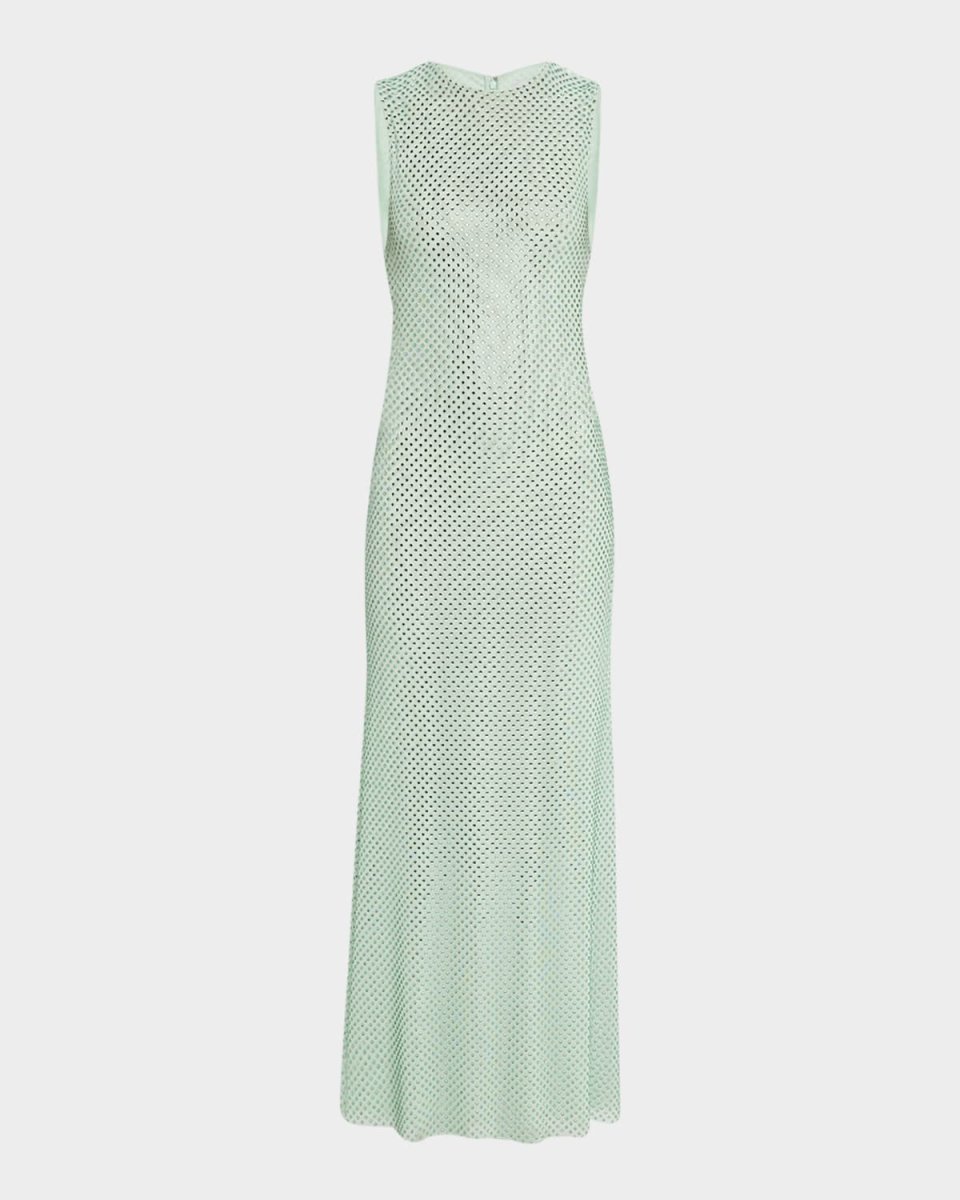 Rhinestone Mesh Midi Dress